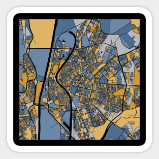 Seville Map Pattern in Blue & Gold Sticker